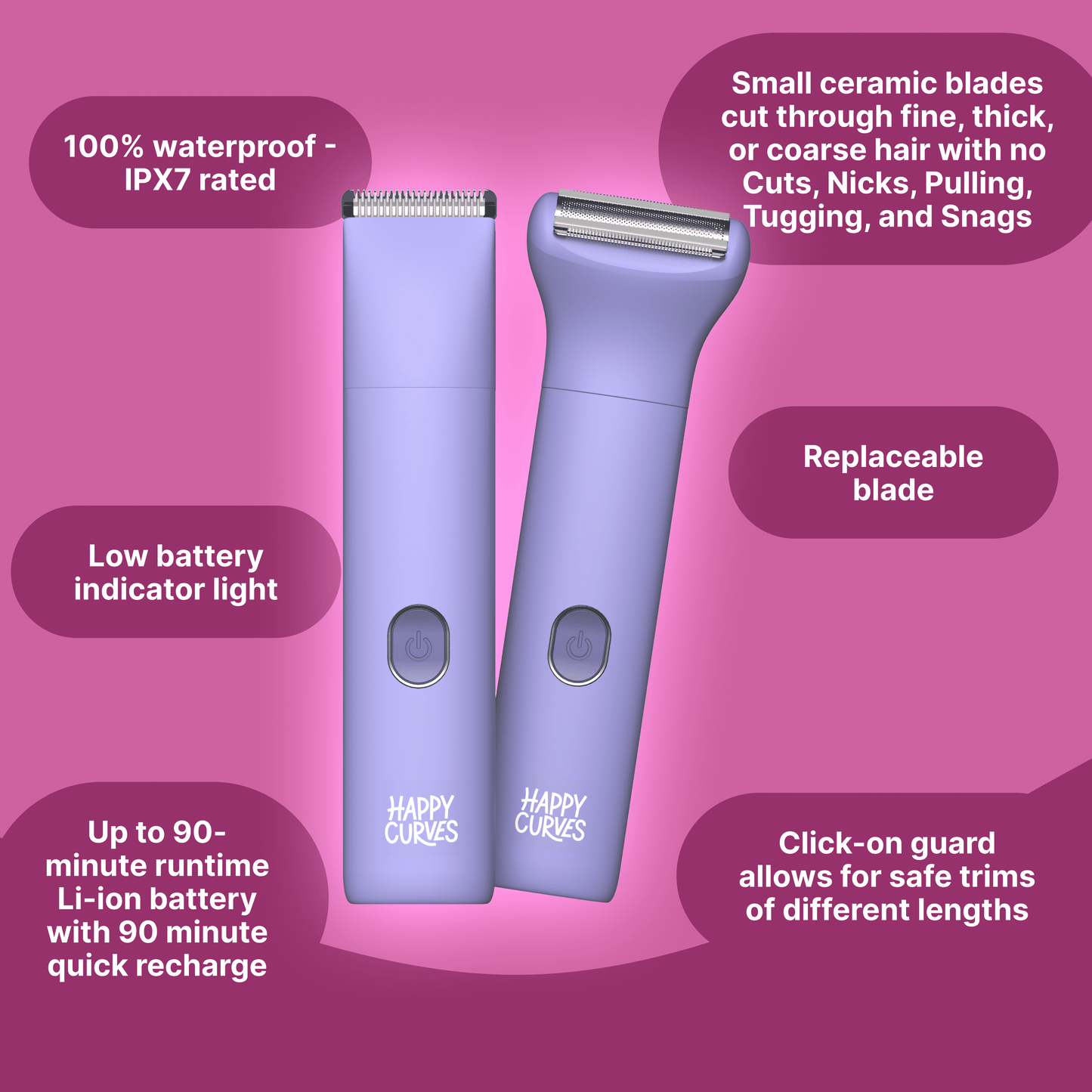 Smoothie Bikini Trimmer, Waterproof Electric Shaving Razor for Women (Mint)